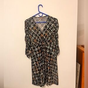 Stylish Black and White Patterned Dress